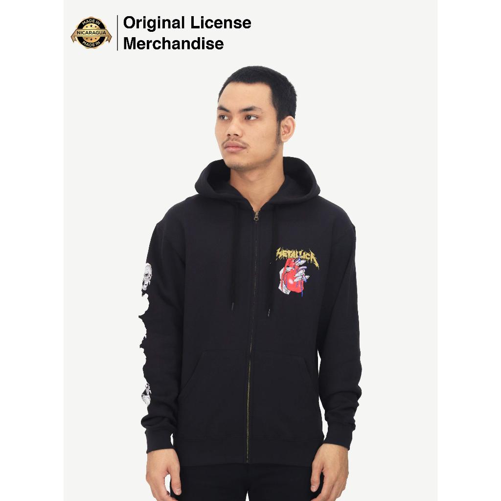 Jaket Hoodie Sweater Zipper Dewasa Pria Wanita Unisex Katun Polyester Premium Band Musik METALLICA O