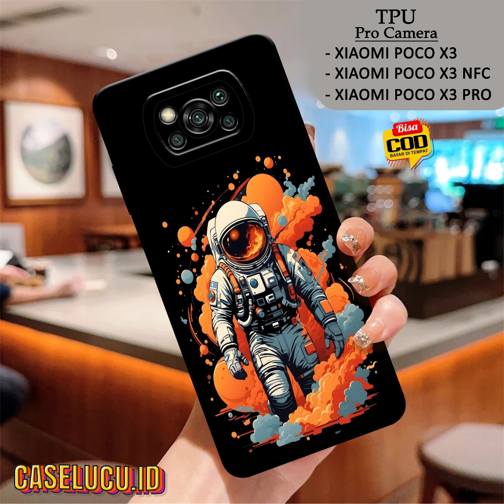 Casing Hp Xiaomi Poco X3 / X3 NFC / X3 PRO  - Fashion Case Astronot - Case Xiaomi Poco X3 / X3 NFC /