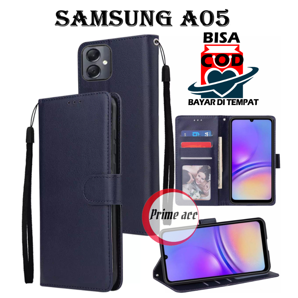 SAMSUNG A05 FLIP CASE - LEATHER CASE FLIP UNTUK SAMSUNG A05 / FLIP WALLET KULIT UNTUK SAMSUNG A05 / 