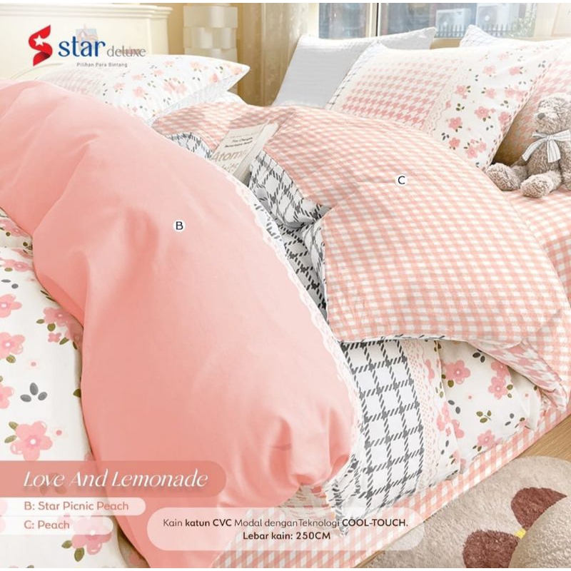 Sprei / Love Lemonade Pink / Katun Panca lokal