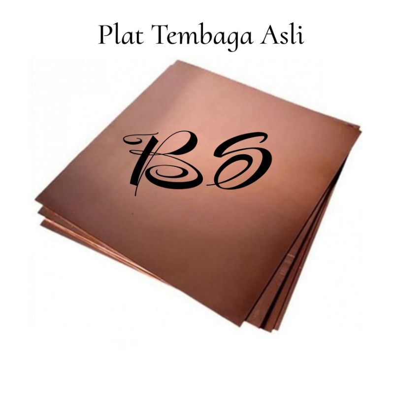 Plat Tembaga Murni Tebal 0,02mm x 15cm x 15cm Tembaga murni