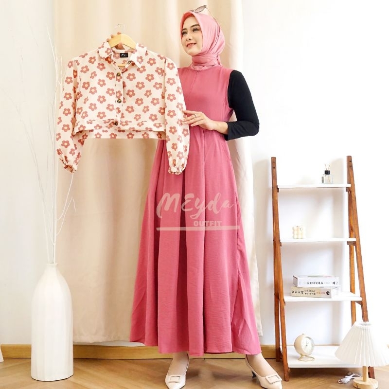 Moana Dress | Moana Crinkle Dress | Crinkle Dress Rompi Bunga