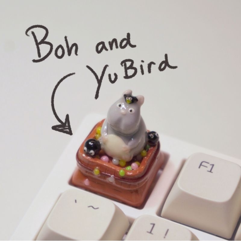 boh mouse spirited away susuwatari soot sprites artisan keycap studio ghibli