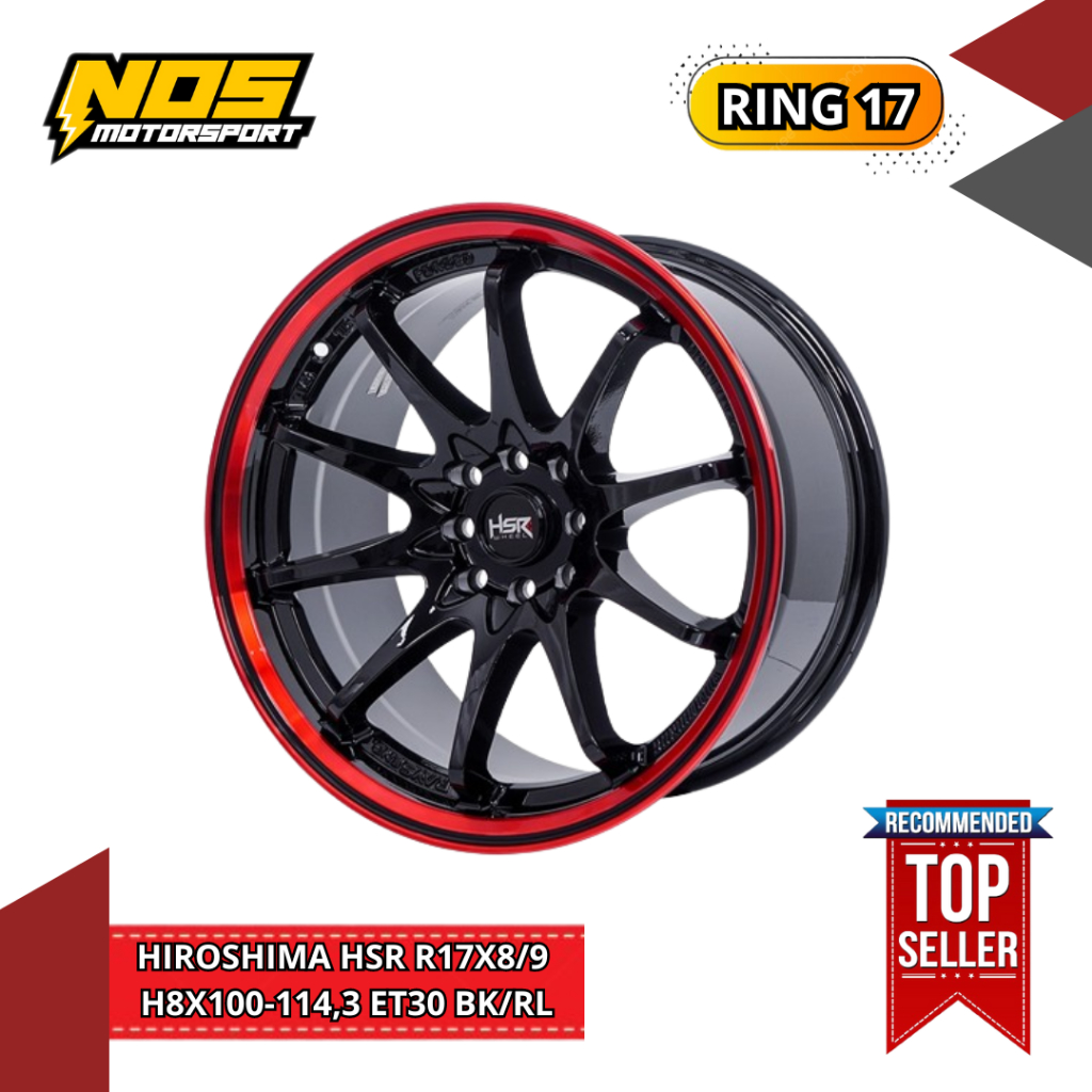 Velg racing celong ring 17 HSR HIROSHIMA buat yaris, avanza, swift, mobilio, vios, lancer lebar 8/9 