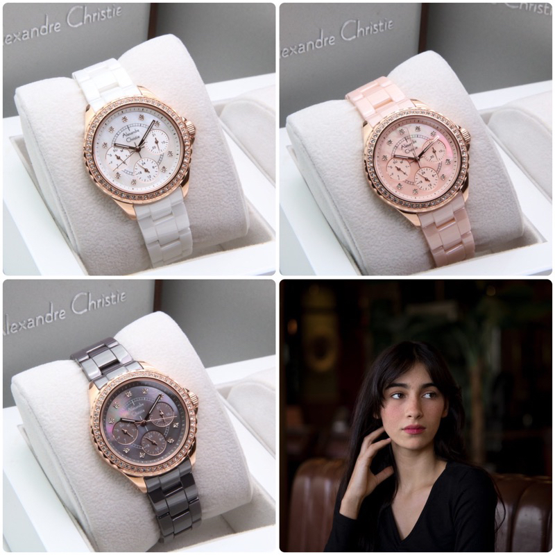 JAM TANGAN WANITA ALEXANDRE CHRISTIE AC 2B16 BF / AC2B16 / 2B16 ORIGINAL CERAMIC GARANSI RESMI 1 TAH