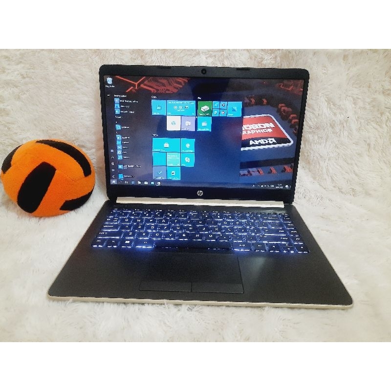 Laptop HP 14s Gold Amd A9 Ram 8GB Keyboard Nyala