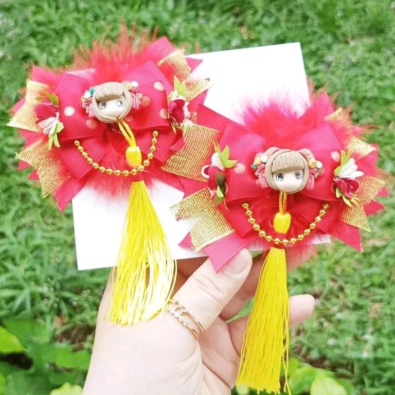 Jepit Rambut Anak Perempuan Imlek/CNY/Sincia  - IMLEK Collections || Pita rambut SINCIA CNY IMLEK / 