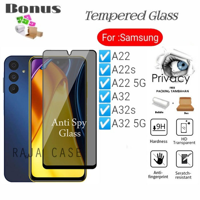 Tempered Glass SPY  SAMSUNG A22 A22S A22 5G A32 A32S A32 5G - Pelindung Layar Handphone SAMSUNG A22 