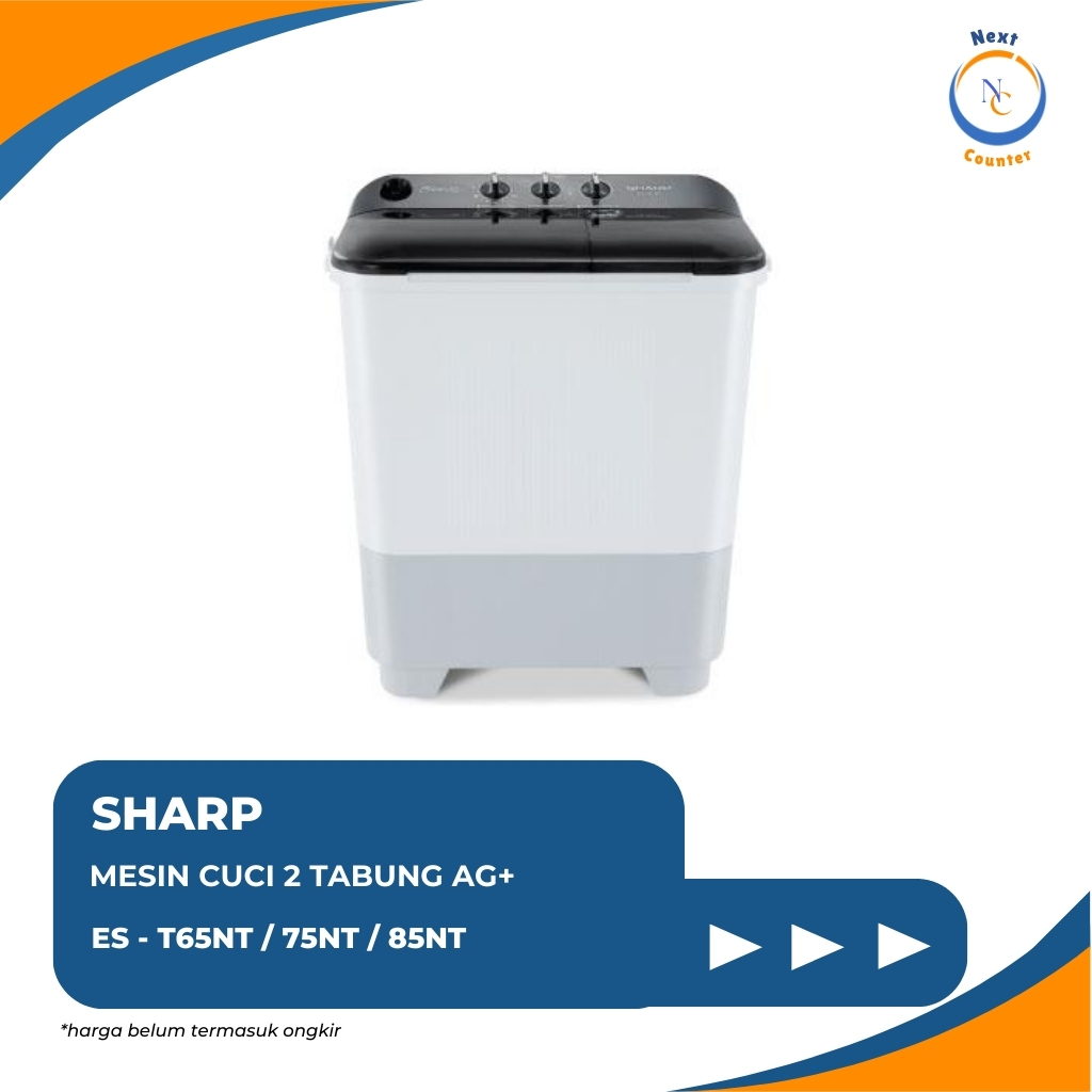SHARP MESIN CUCI WASHING MACHINE PENGERING BAJU 2 TABUNG ES - T65NT T75NT T85NT