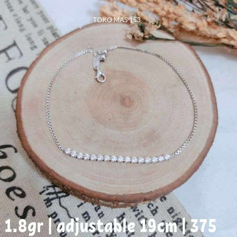 WAJIB TANYA STOK Realpict Gelang serut Emas Putih Listring Kadar 375