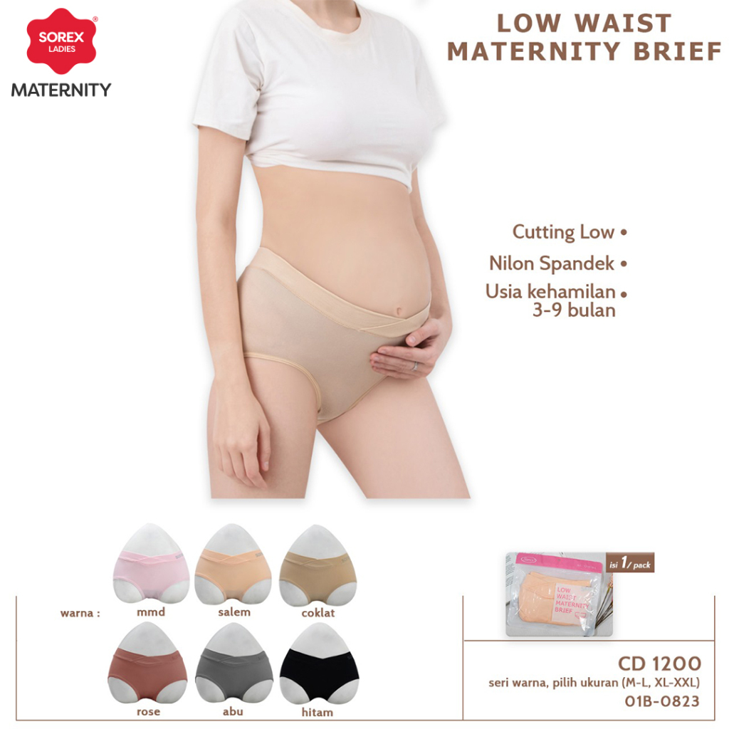 ( 2 Pcs ) Sorex Celana Dalam Wanita Hamil Low Waist Maternity Panty CD 1200