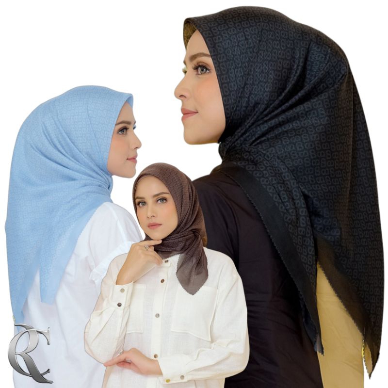 Hijab Buttonscarves Motif Tapis Monogram Series BS Mirror Jilbab Motif Button Looklike