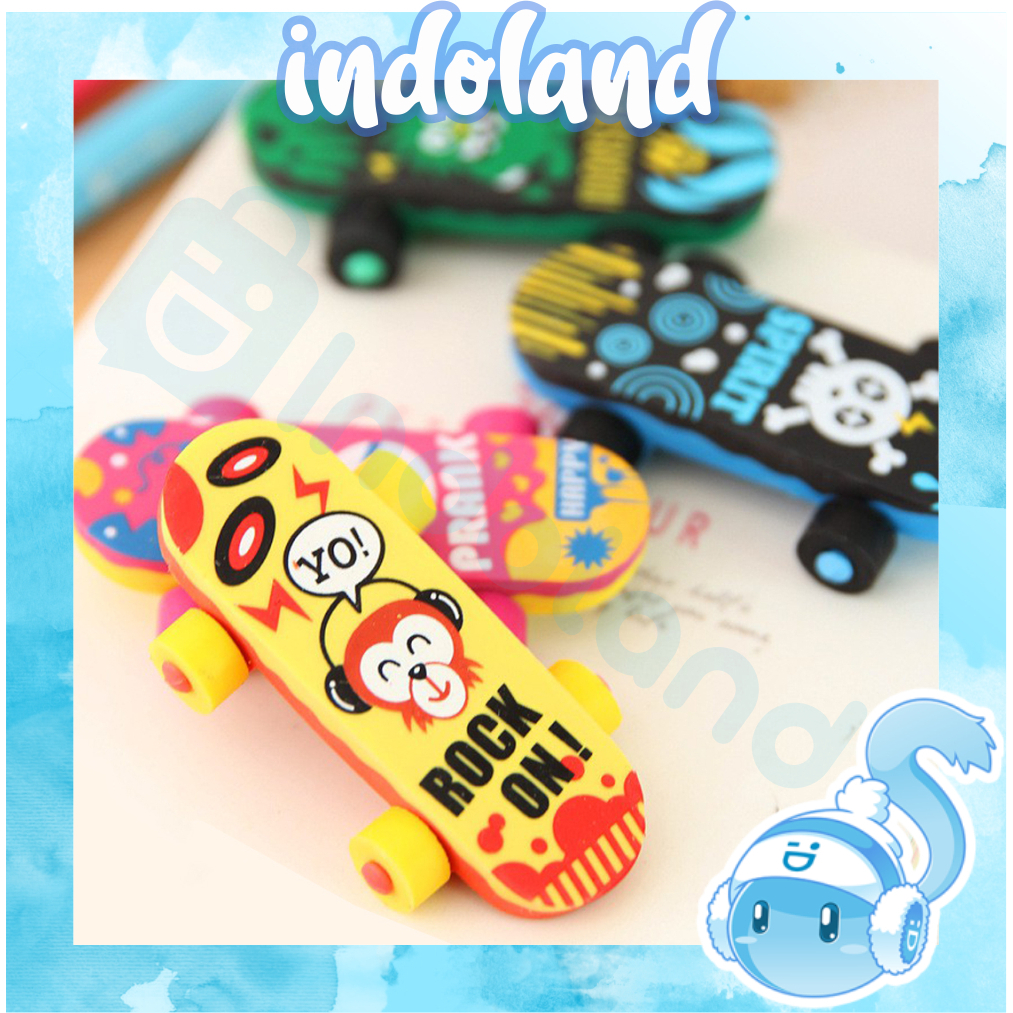 

☀ INDOLAND ☀ Penghapus Pensil Sekolah Karakter Skateboard / Penghapus Pensil S066