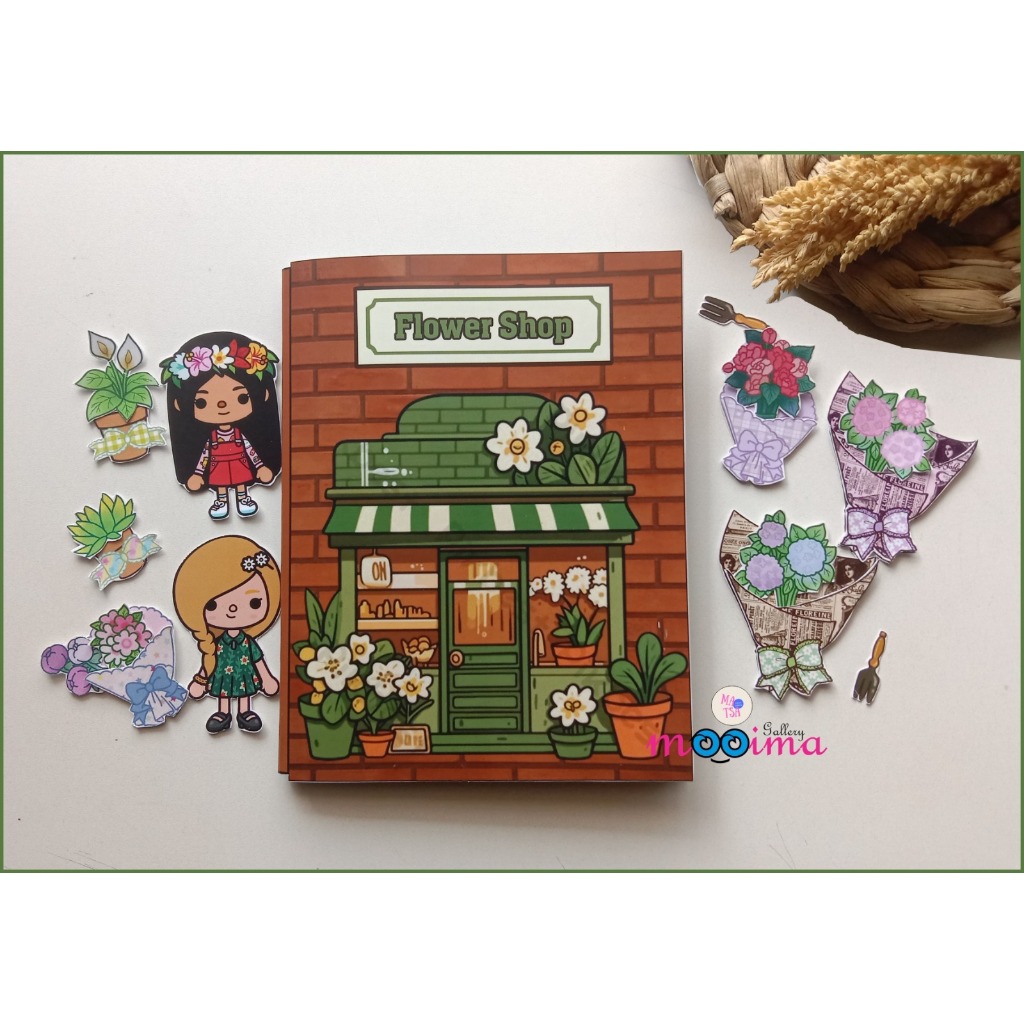 Mainan anak viral quiet book toca boca flower shop / toca boca series toko bunga