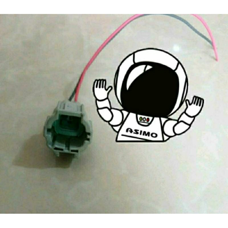soket steker waterprof GREY headlight drl senja dinamo female pin original Universal Mitsubishi Niss
