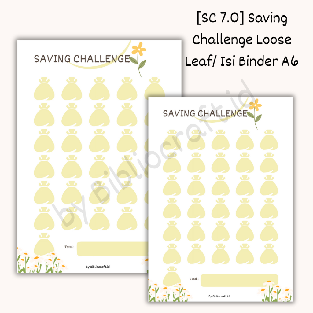 

[SC 7.0] Loose Leaf A6, A5 & B5 - Saving Challenge Kertas Binder - 1 Lembar