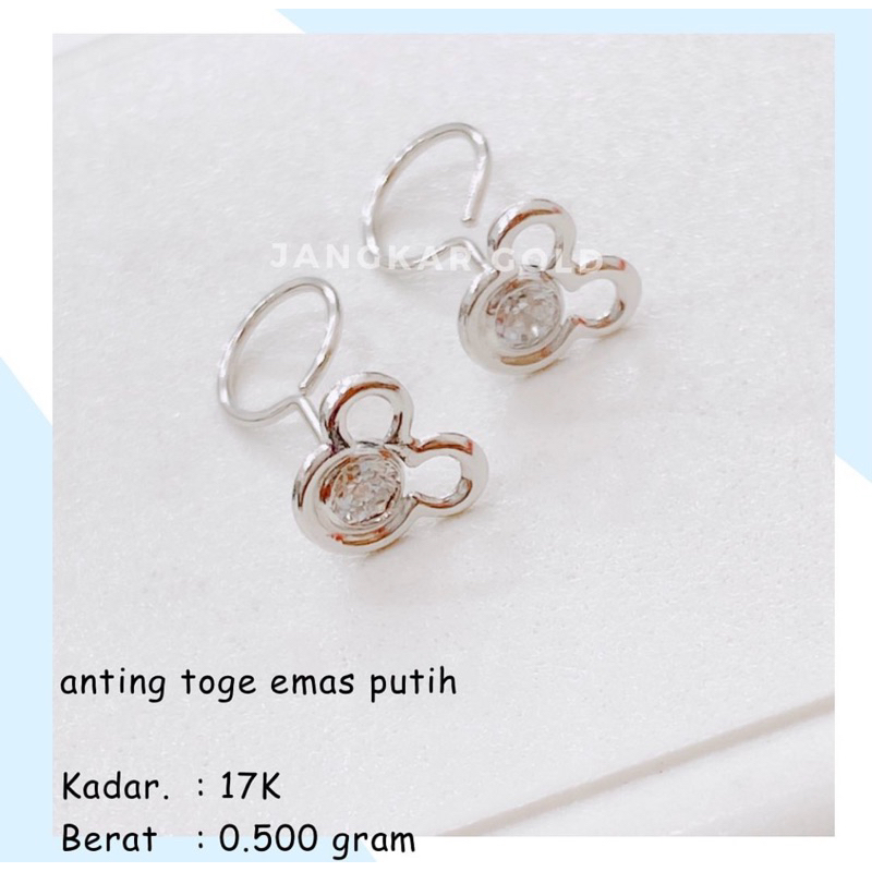 ANTING TOGE EMAS PUTIH MICKEY 17K 0.500GR