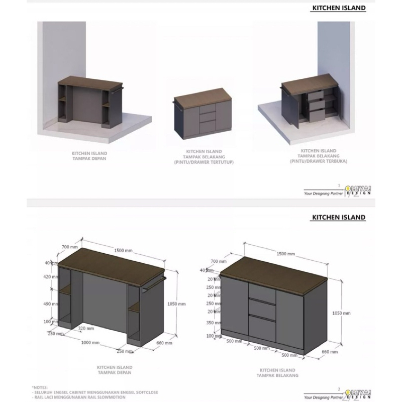CUSTOM ORDER KITCHEN ISLAND