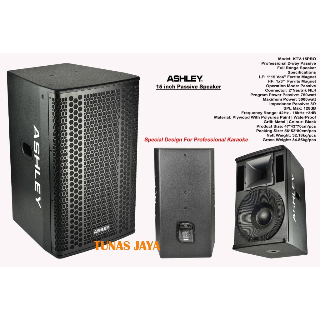 Speaker Pasif Ashley KTV 15 PRO Original 15 inch Passive KTV15 PRO ashley ktv15pro original