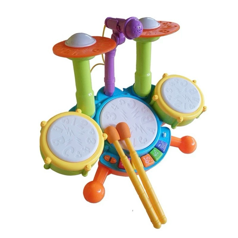 Mainan Edukasi Anak Drum Jazz Set dengan Microphone / mainan drum anak / mainan anak 1 tahun 2 tahun