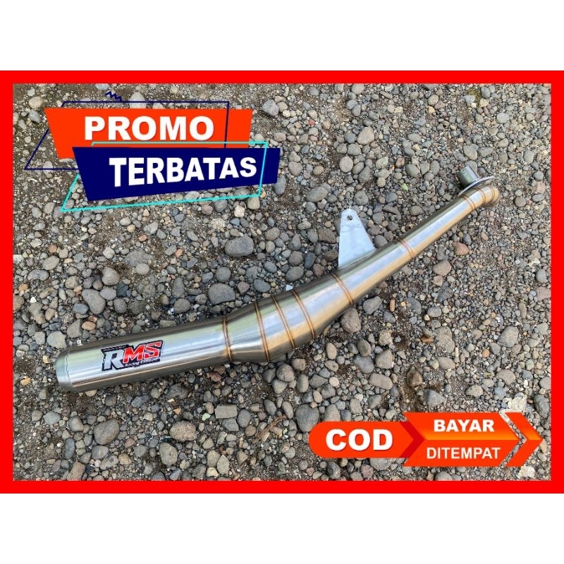 Knalpot rc 100 bravo model thailand plat rms