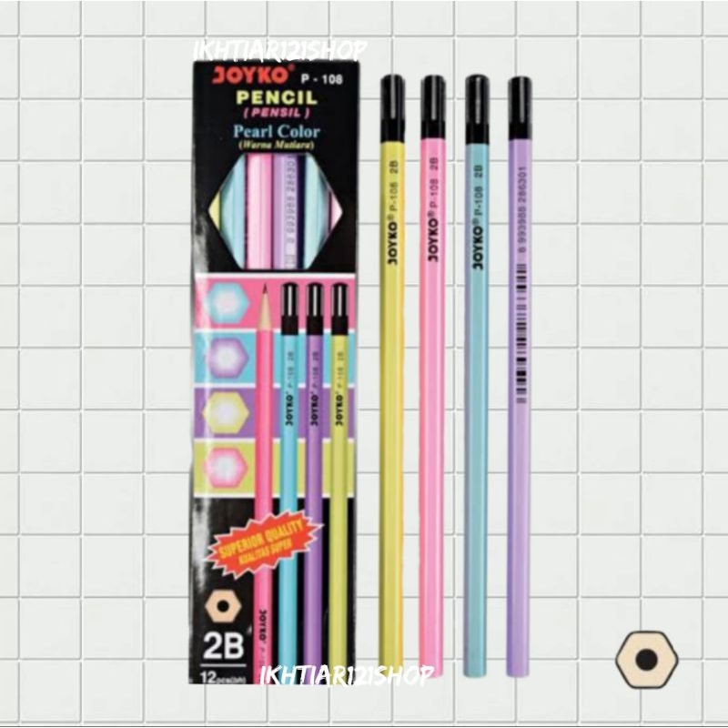 

1 Pack Pensil 2B/Pencil 2B Joyko P-108 Perpack isi 12 pcs Berkualitas Bagus