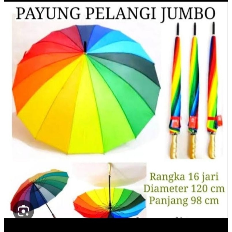 payung pelangi 16 jari