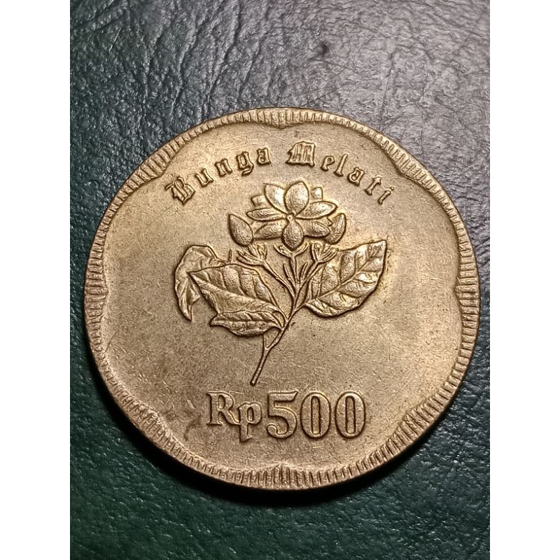 Koin Indonesia 500 Rupiah Bunga melati Tahun 1991