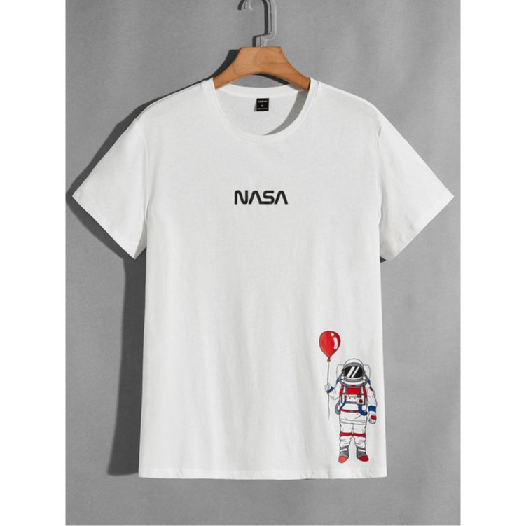 Kaos Distro Pria / Kaos Distro Original / Baju Distro Pria - MOTIF SIMPEL NASA WHITE