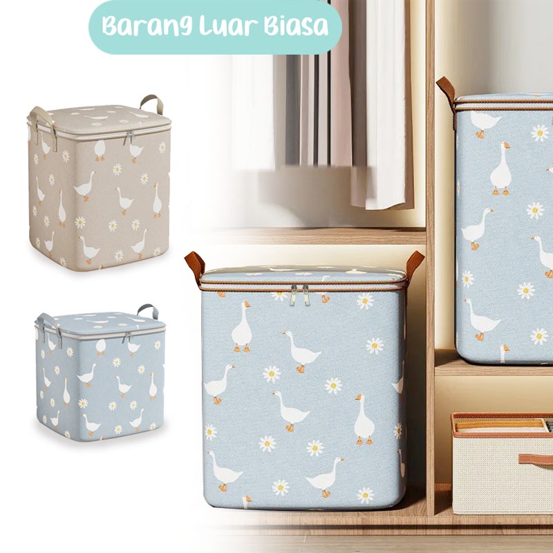 BLB Storage Box Organizer Container Selimut Keranjang Pakaian Dengan Tutup Resleting Serbaguna