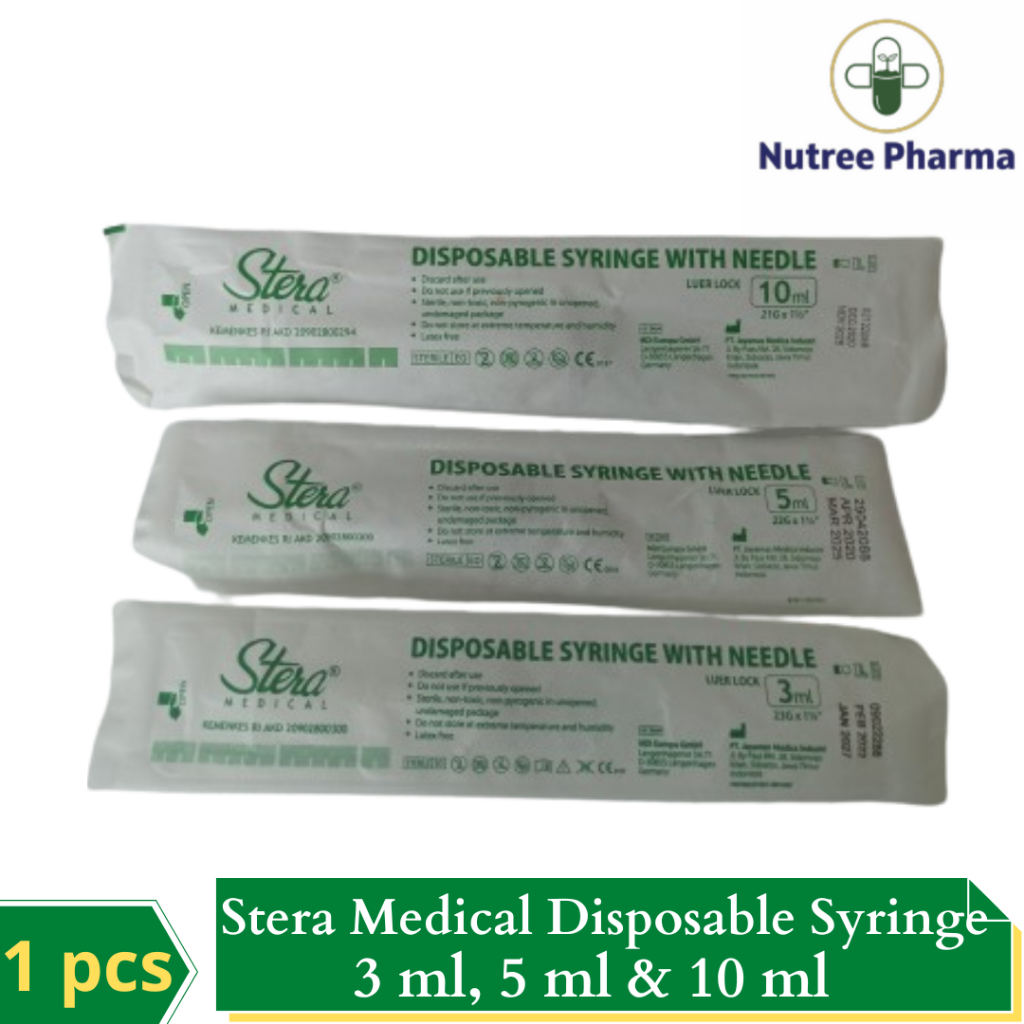 Spuit Stera Medical Syringe Disposible Alat Suntikan 3 mL 5 ml & 10 ml ECER