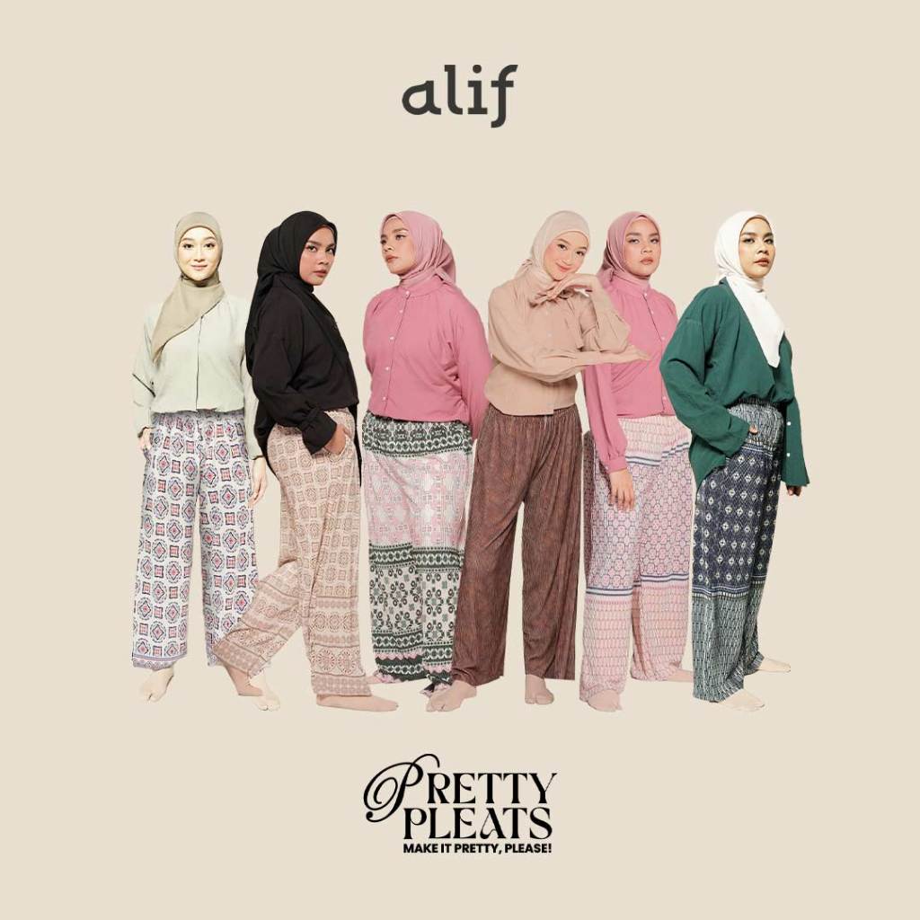 Alif Modern Wear - Pretty Pleats Celana Kulot Pleats Plisket Motif - Mediteranian Style Collection
