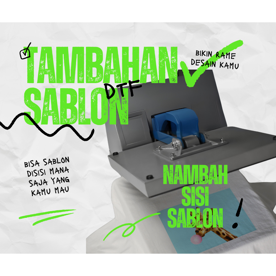 SABLON CUSTOM DTF SATUAN A4/A3/LOGO BISA DISETRIKA