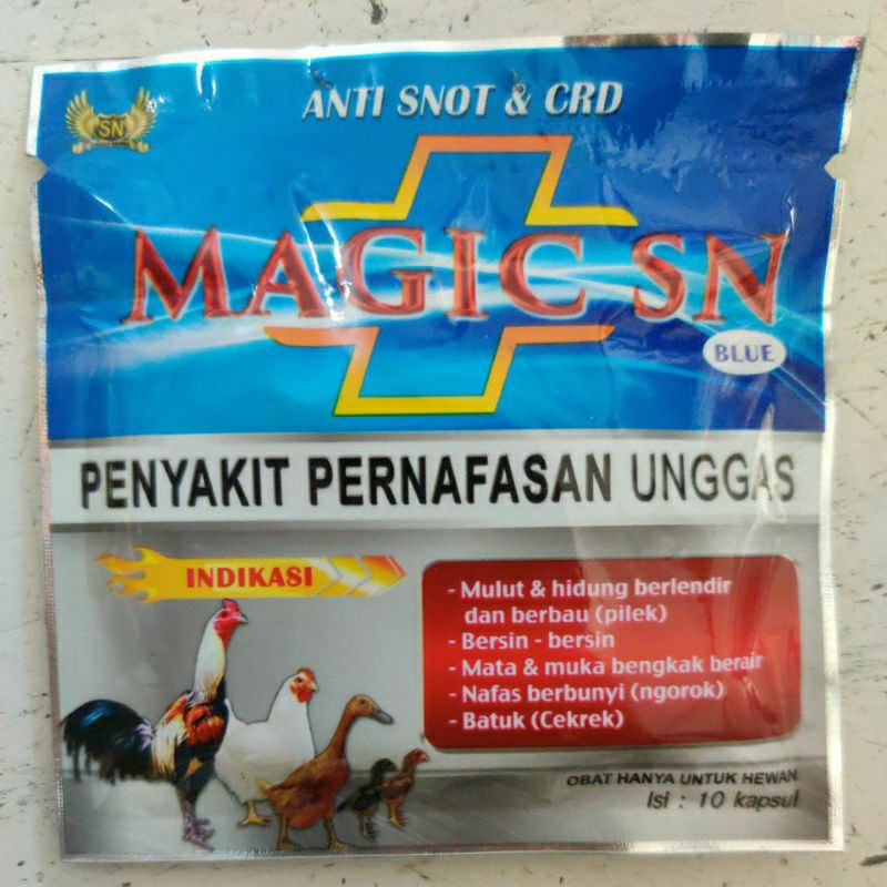 Obat Jamu Ayam "MAGIC SN BLUE/BIRU" Penyakit Pernafasan Unggas
