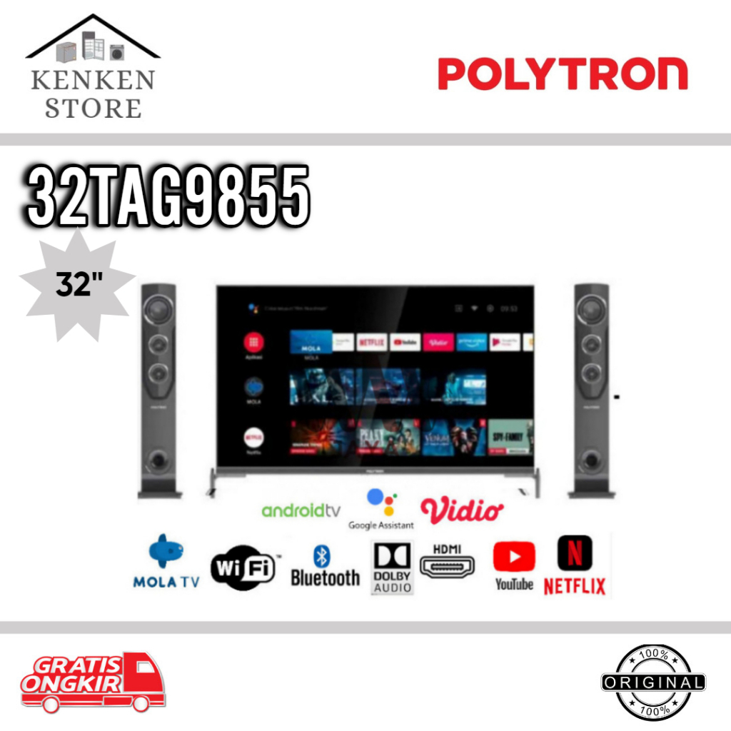 TV LED ANDROID POLYTRON 32TAG9855 32INCH