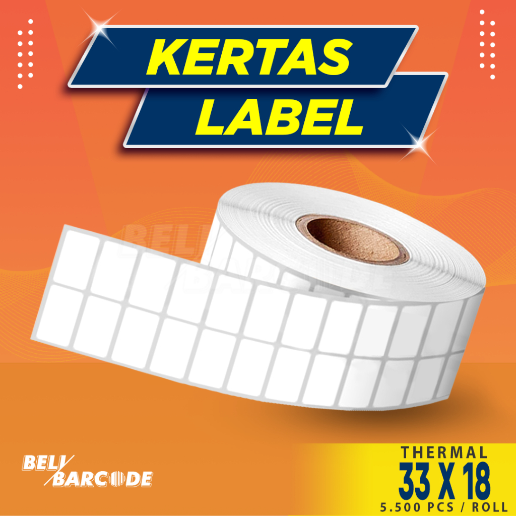 

Stiker Thermal 33x18 mm Label Termal 33 x 18 2 Line isi 5500pcs