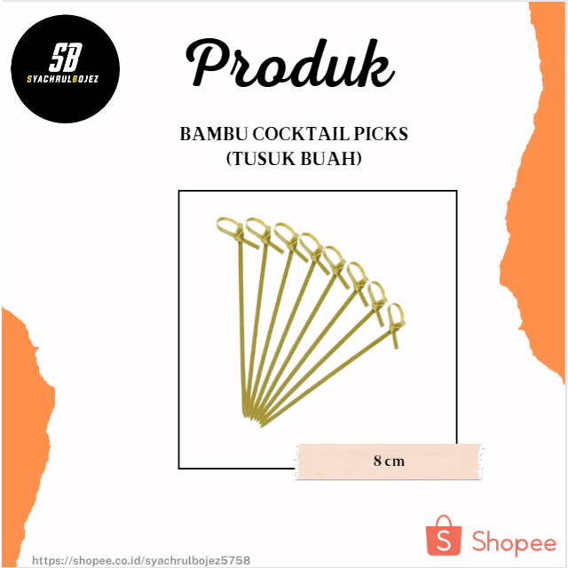 Terlaris bambu cocktail picks Tusuk Buah