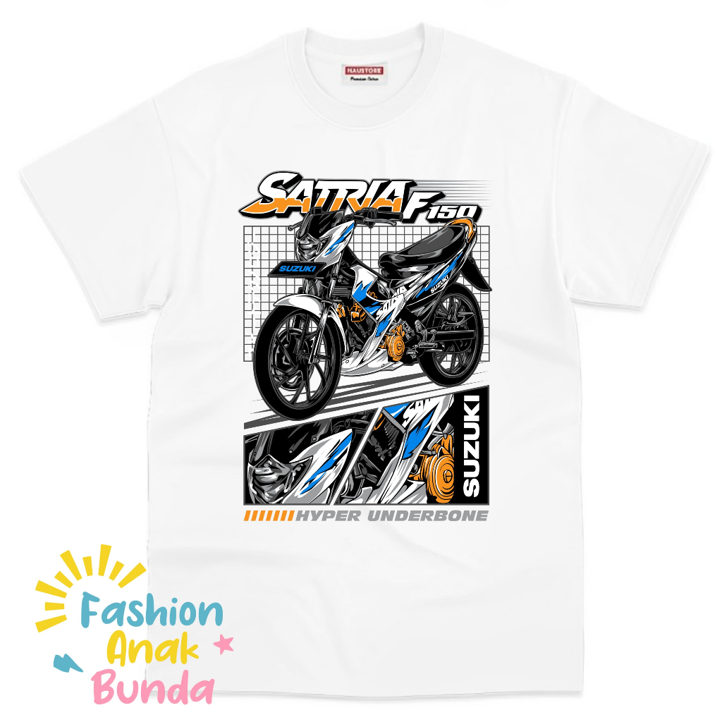 Baju Anak Kaos Anak Motif Motor Satria F150 FU Terbaru Free Nama