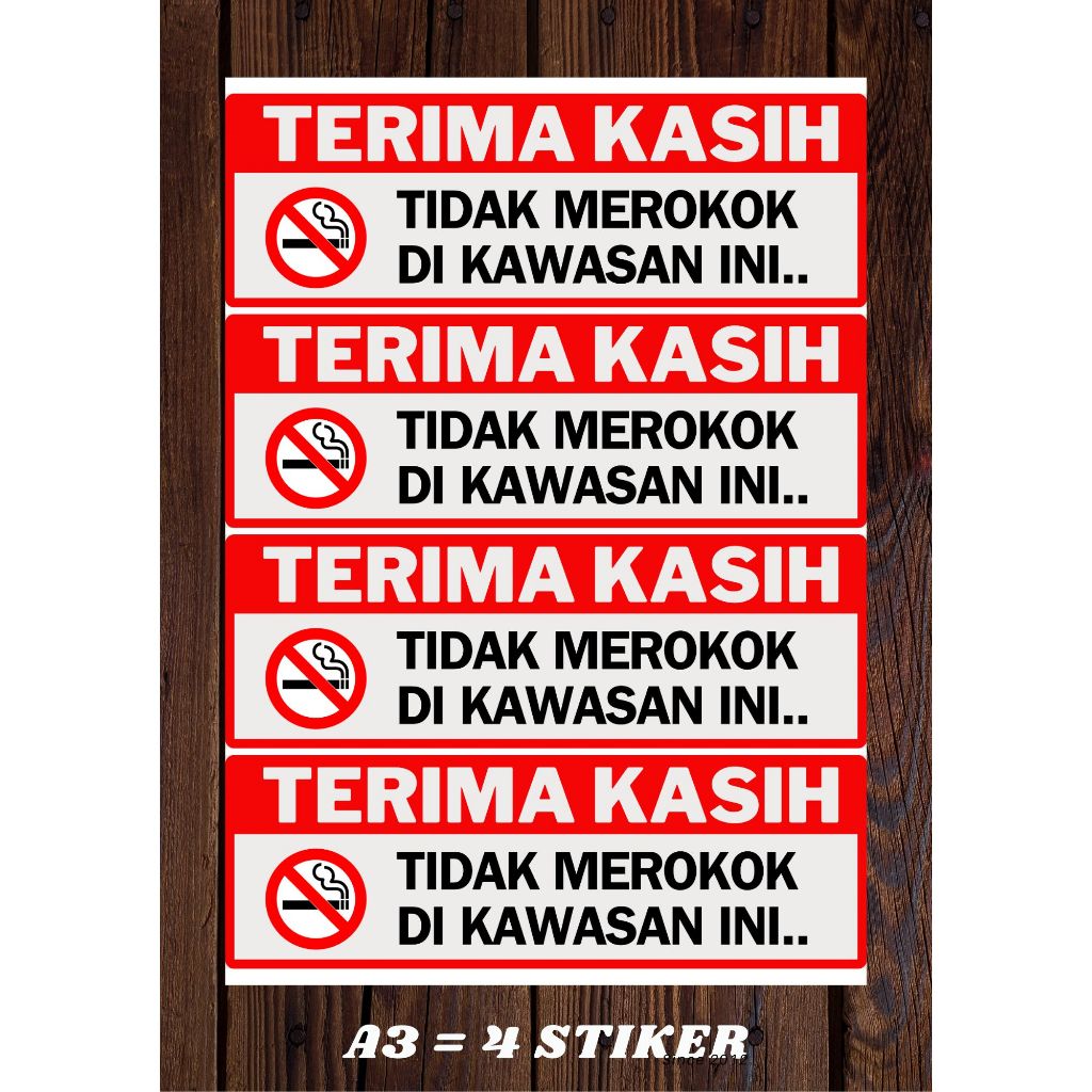 

STIKER DILARANG MEROKOK + GLOSSY STIKER HIMBAUAN UKURAN 11 X 32 CM