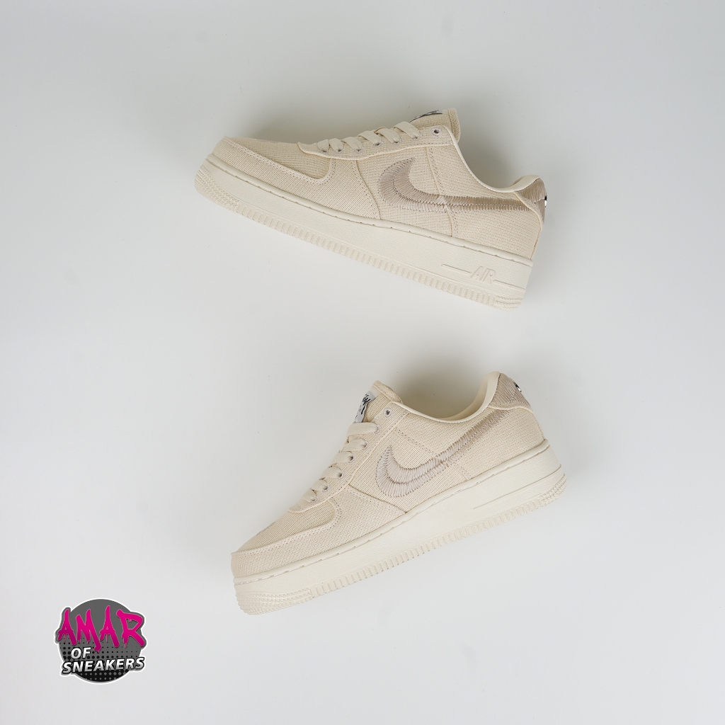 (AMR) Sepatu Nike Air Force 1 Low X Stussy Cream