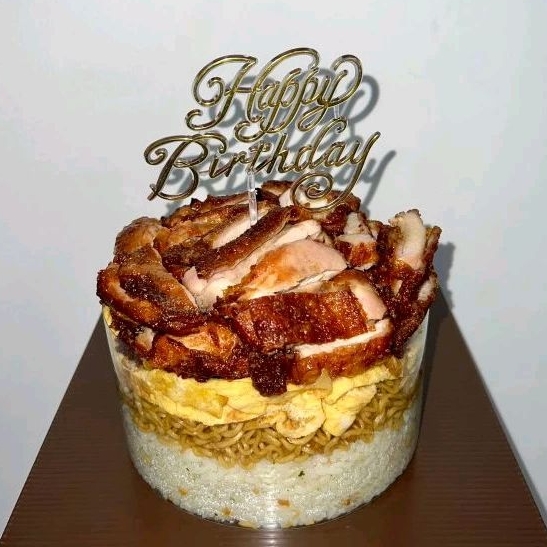 

Crispy Garlic Chicken Cake Kue Ulang Tahun Ayam Goreng Birthday Cake Moku Jakarta