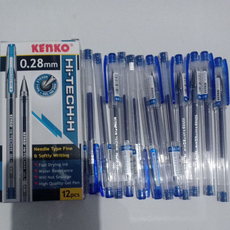 

Pulpen hi-tech-h kenko warna biru 0,28mm 1 pak isi 12 pcs