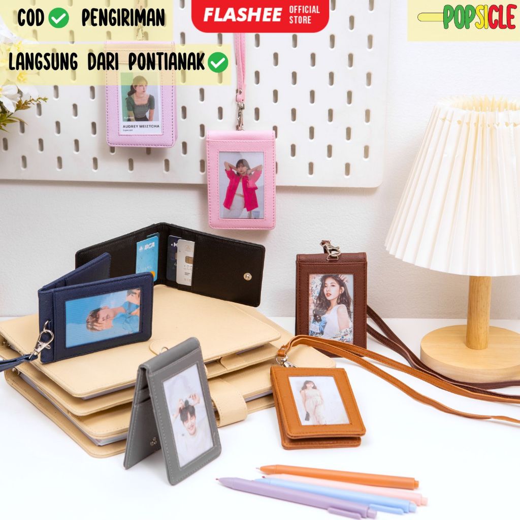 

Lanyard ID Flashee Card Holder Name Tag Kulit Dua Sisi Bolak Balik Mika Kancing Termurah Berkualitas
