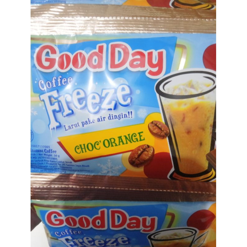 

kopi good day freeze choc orange per renceng isi 10 sachet