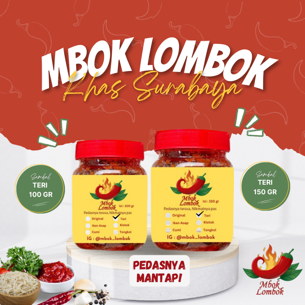 

Mbok Lombok Sambal Teril Pedas Kemasan