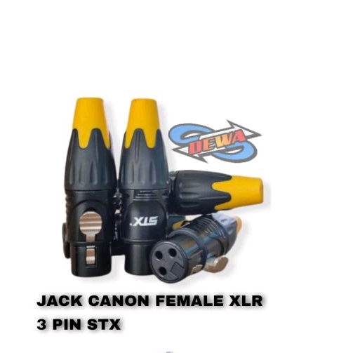 SOKET CANON XLR CEWE / FAMALE WARNA KUNING STX
