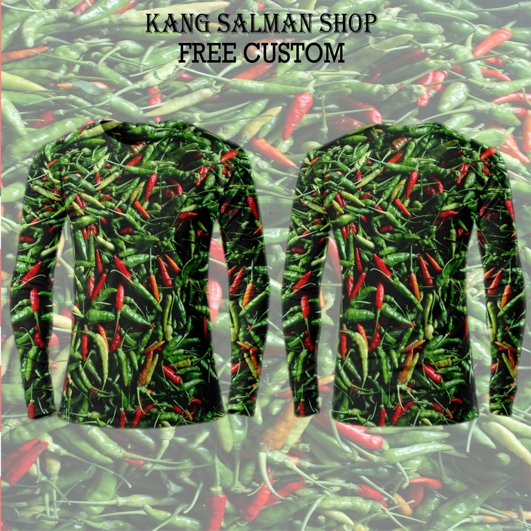 kaos jersey sayuran cabai hijau jersey polo sayur | baju cabe ijo | kaos sayuran gambar cabai | T-Sh