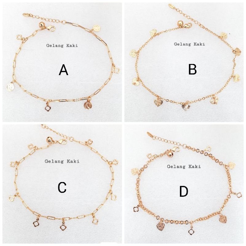 Gelang Kaki wanita gelang kaki Rantai Bangkok Lapis Emas