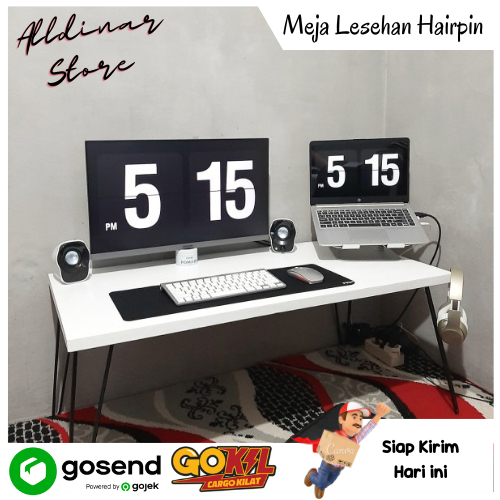 Meja Lesehan Hairpin Meja Belajar Kerja Laptop Komputer Meja Makan Kantor Minimalis Modern 80 x 40