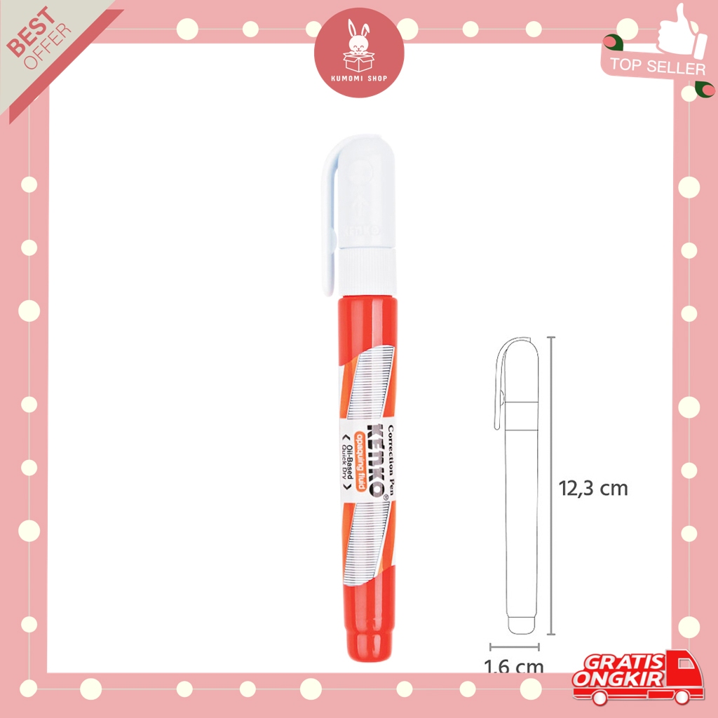 

KUMOMI - TIPEX KENKO KE-301 / Correction Tape Fluid / Tape x Cair / Perlengkapan Kantor / Perlengkapan Sekolah